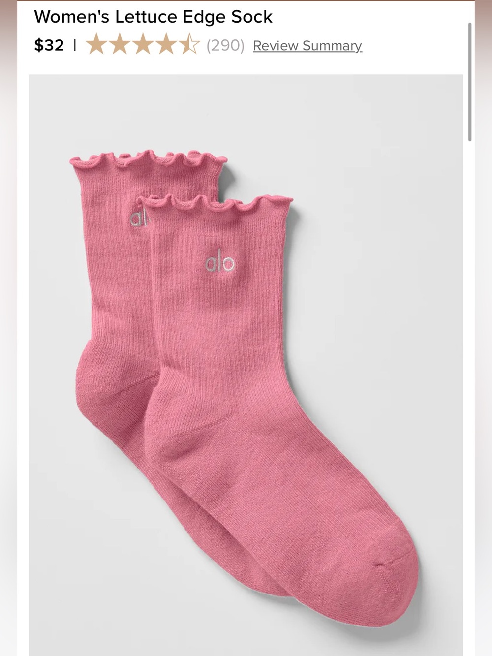 Alo Yoga Women's Lettuce Edge Sock